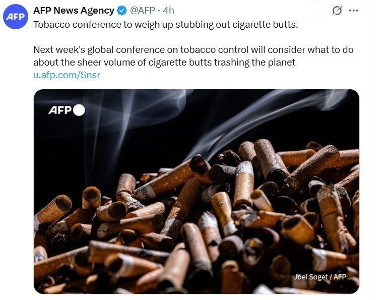 رها کردن سالانه ۴.۵ تریلیون ته سیگار در سراسر جهان